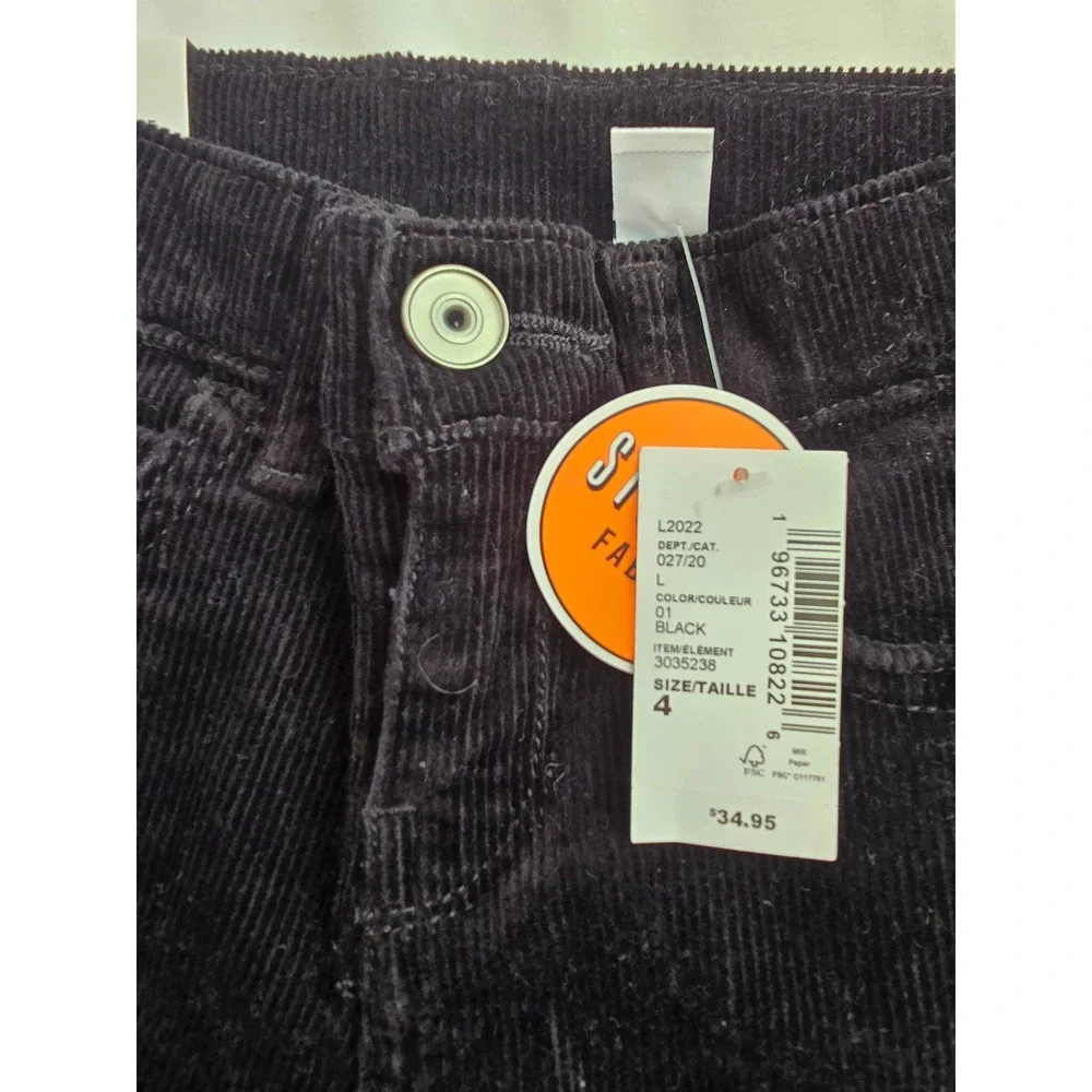 The Children's Place Black Corduroy Pants Stretch Fabric Kids Size‎ 4